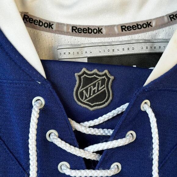 Toronto Maple Leafs NHL Hockey Jersey Reebok Blue White Lace Up Large - Picture 3 of 8